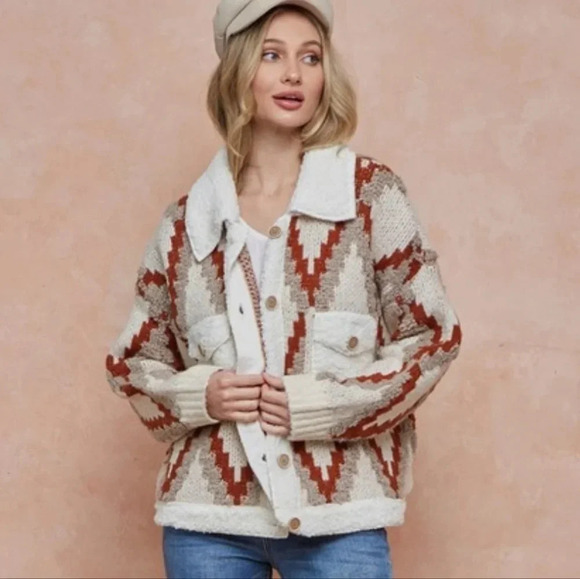 New! Quilted Knit Sweater Coat Jacket - Picture 1 of 6